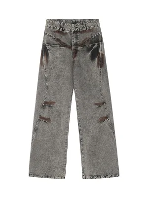 1984 American Street Style Washed Distressed Jeans