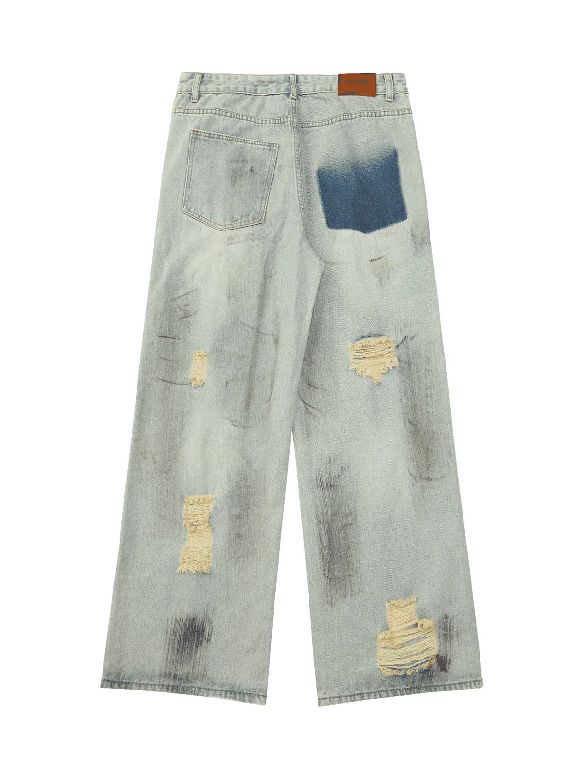 1984 Retro Washed Reverse Design Hip-Hop Jeans