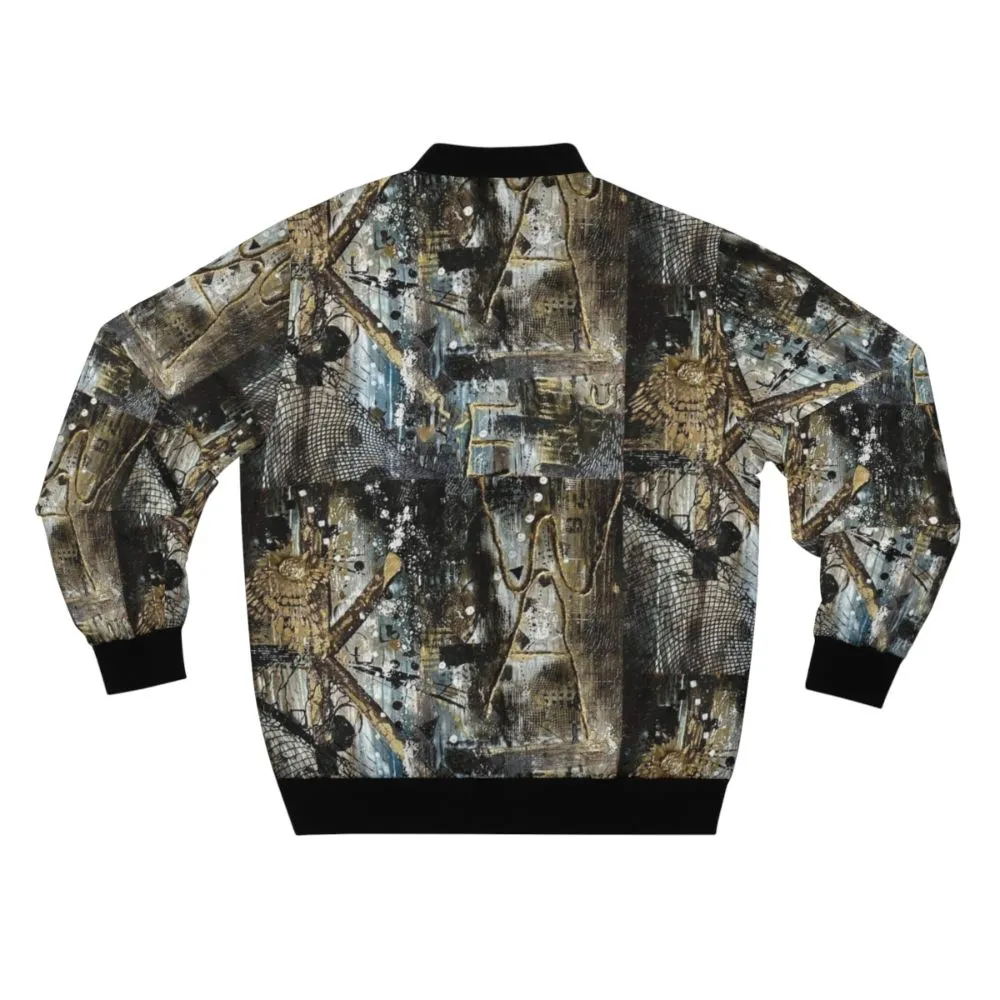 Abstract 'Wake Up' Bomber Jacket