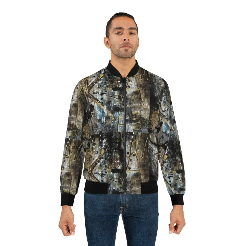 Abstract 'Wake Up' Bomber Jacket