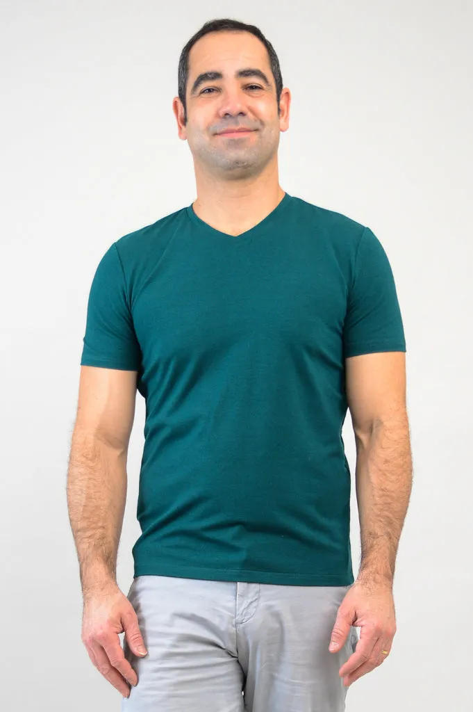 Adam Short Sleeve Shirt, Teal, Bamboo