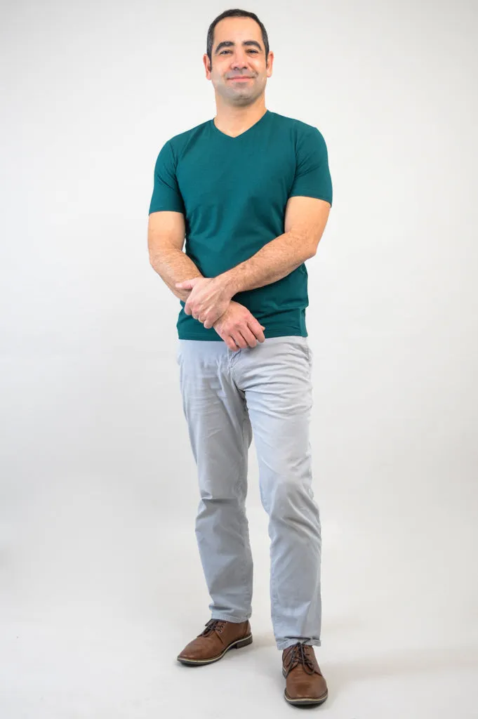 Adam Short Sleeve Shirt, Teal, Bamboo