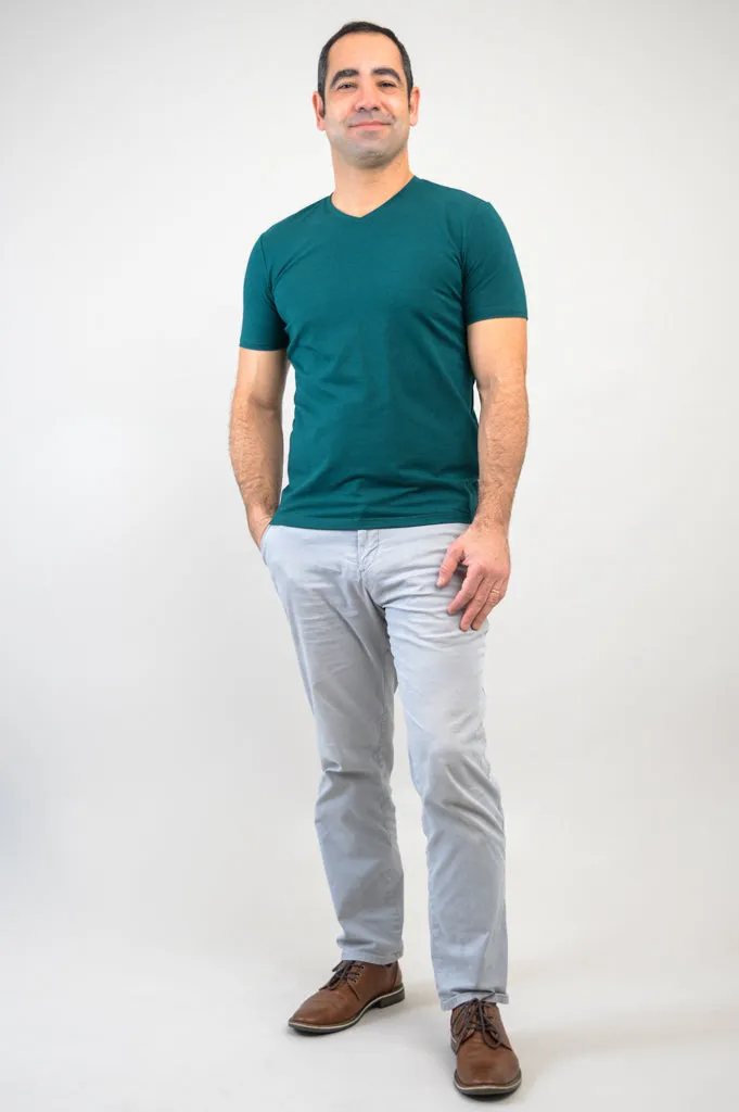 Adam Short Sleeve Shirt, Teal, Bamboo