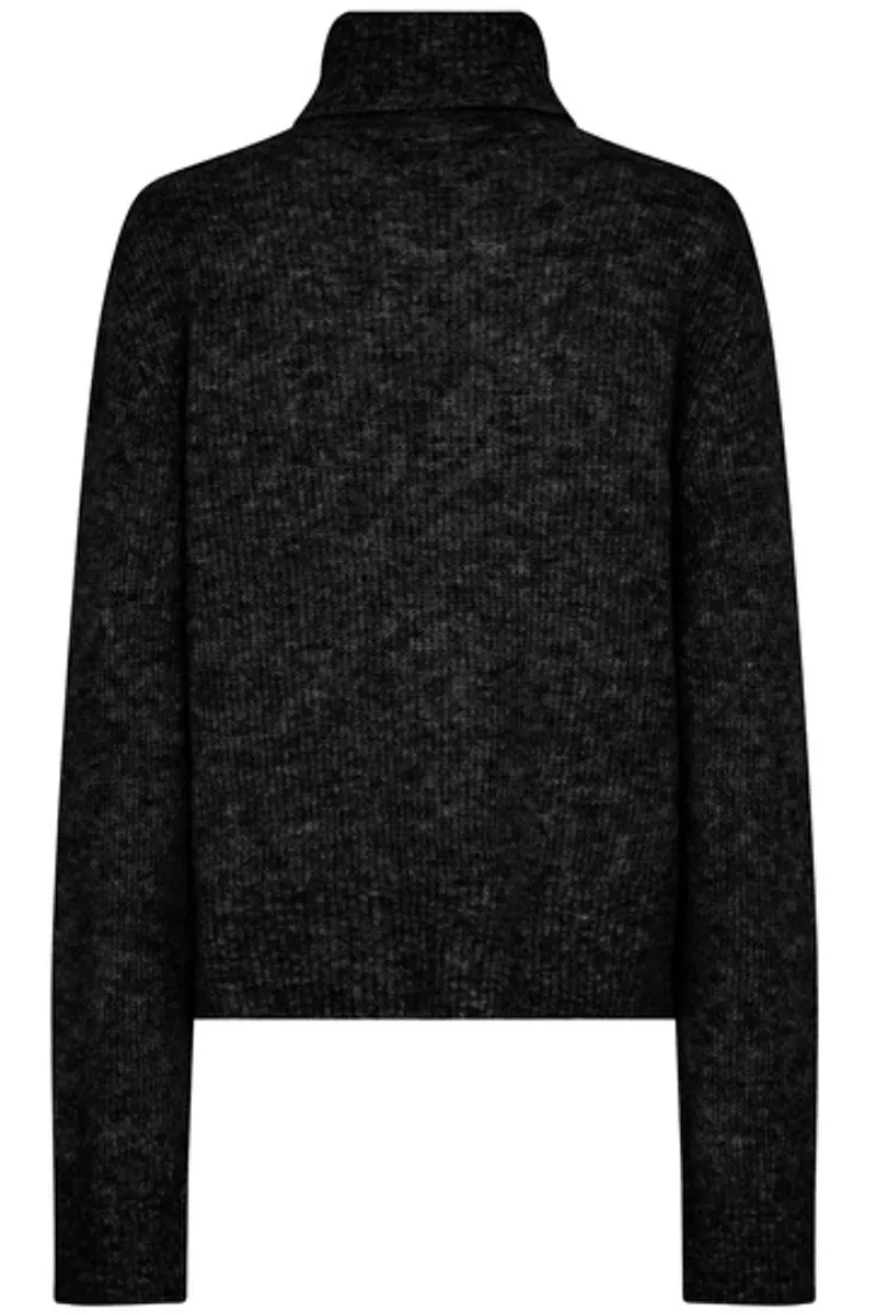 Aidy Thora Rollneck Knit | Black | Strik fra Mos Mosh