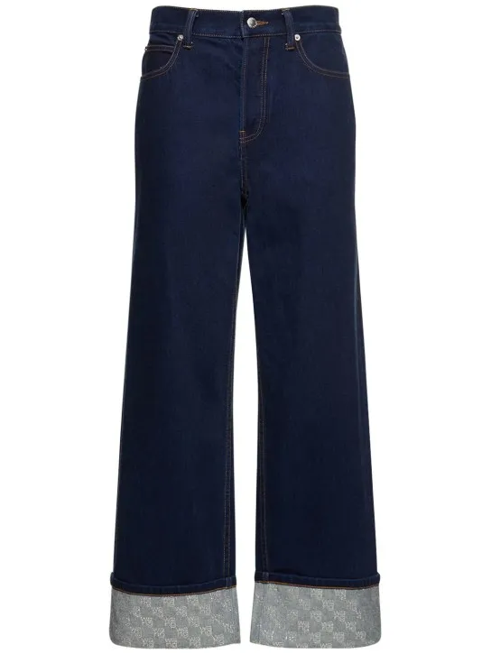 Alexander Wang   Embellished straight cotton jeans 