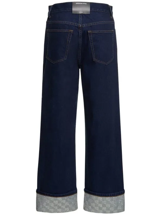 Alexander Wang   Embellished straight cotton jeans 