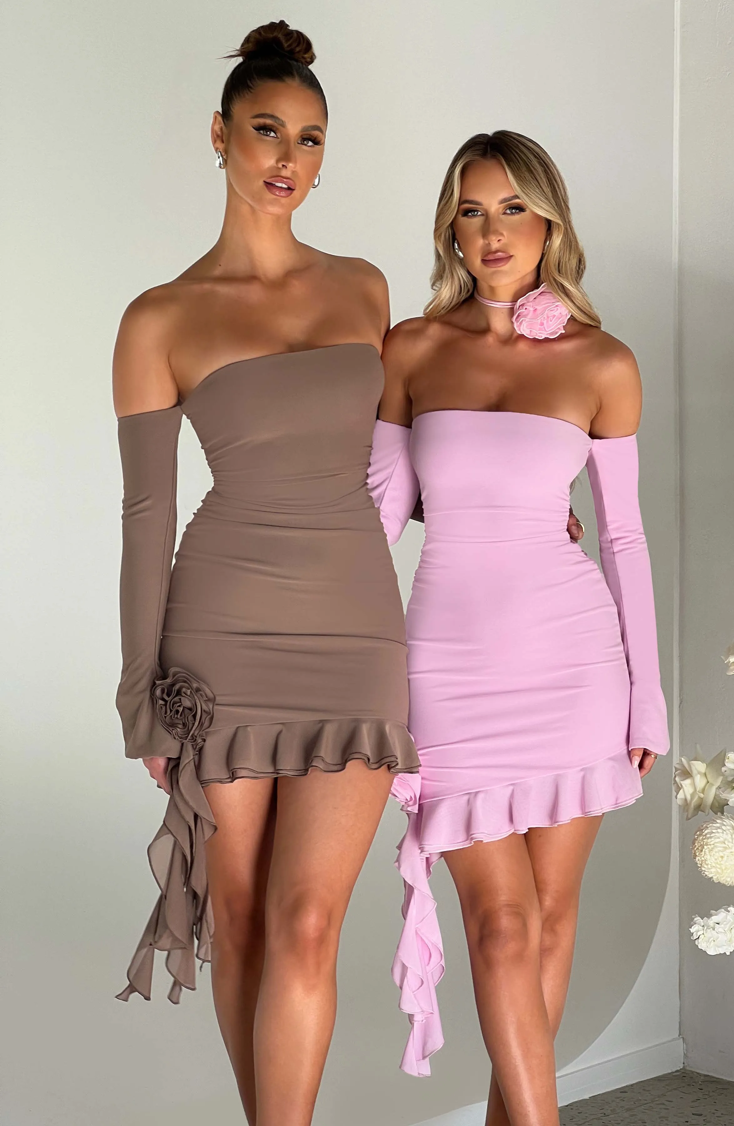 Alix Mini Graceful Dress - Chocolate