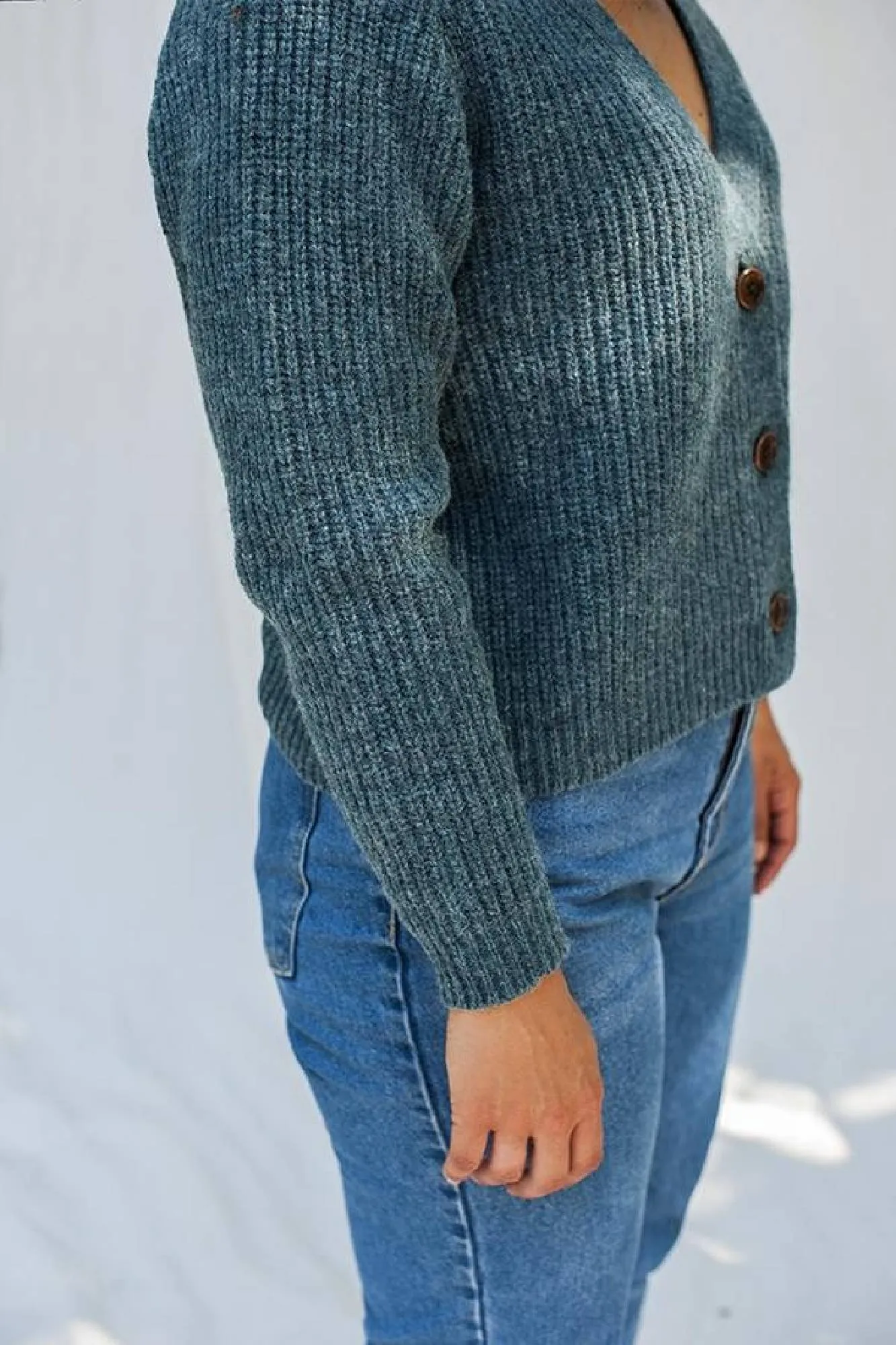 anna wool cardigan petrol