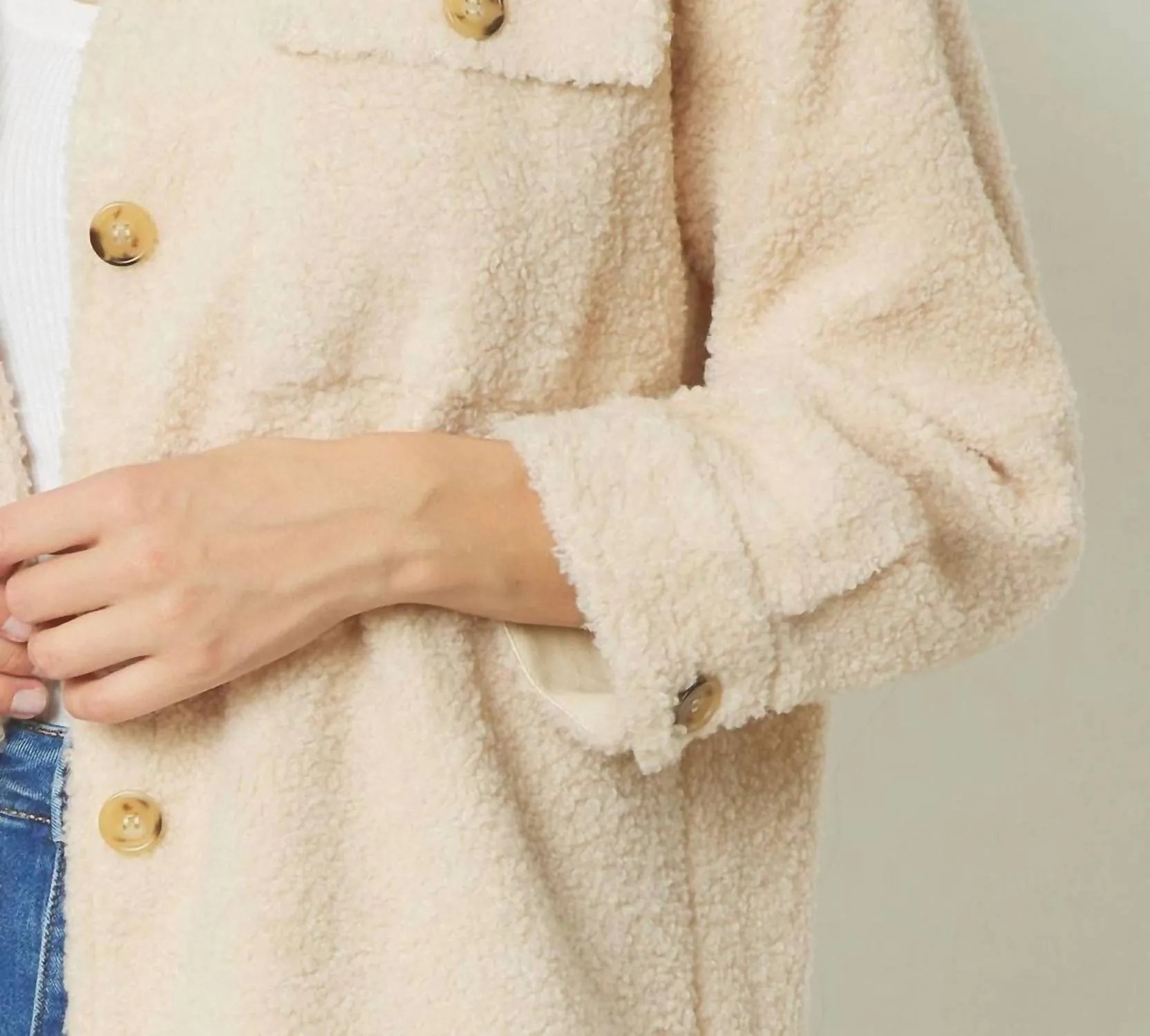 Annalise Teddy Jacket in Ecru | Ecru