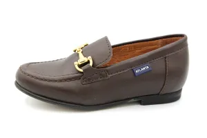 Atlanta Mocassin  Brown Slip On With Gold Bit 025