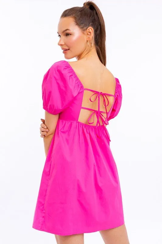 Back Tie Babydoll Dress