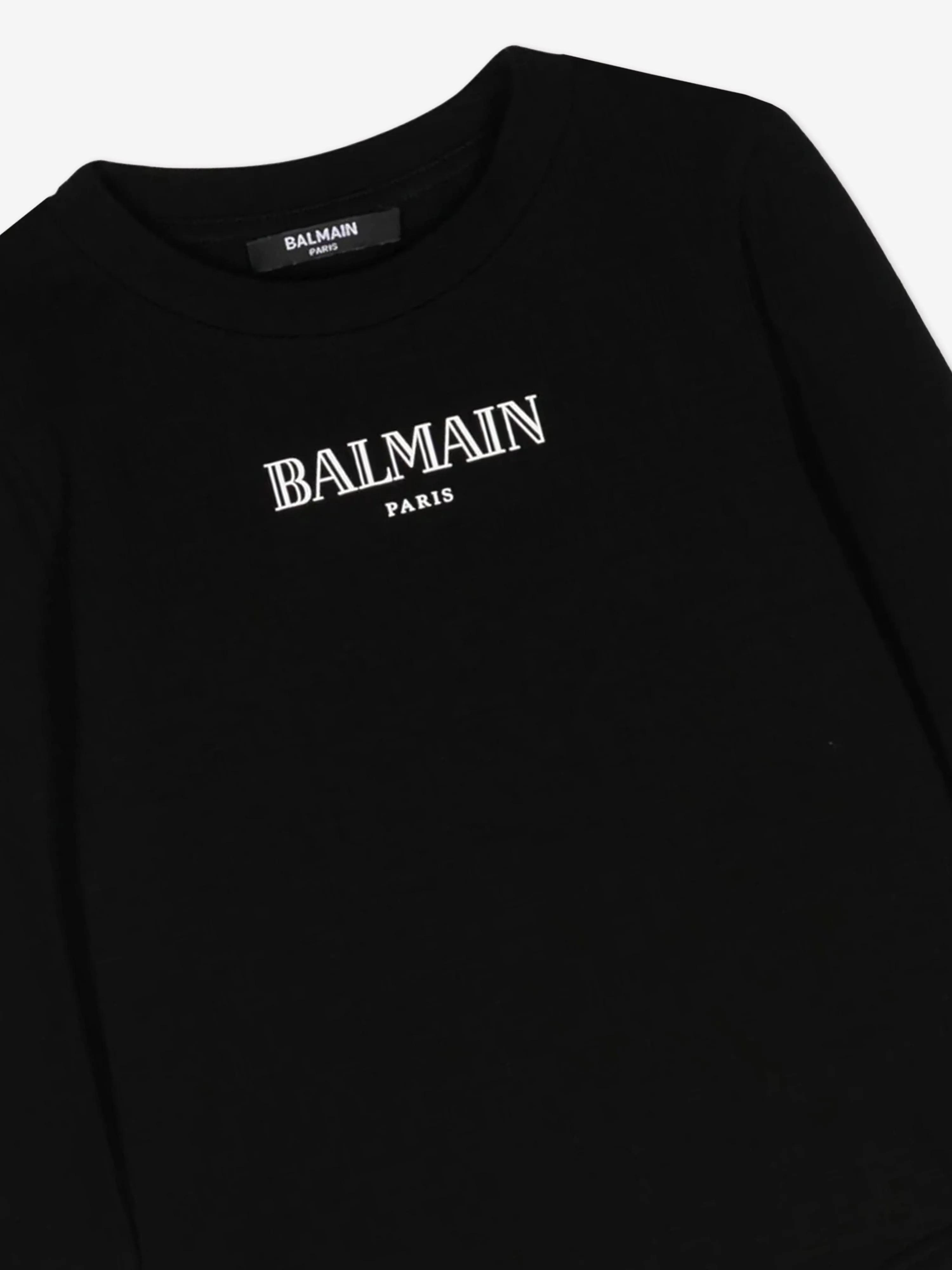 Balmain Girls Logo Bodysuit in Black