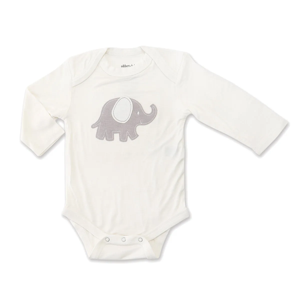 Bamboo Long Sleeve Onesie (Mocha Elephant)