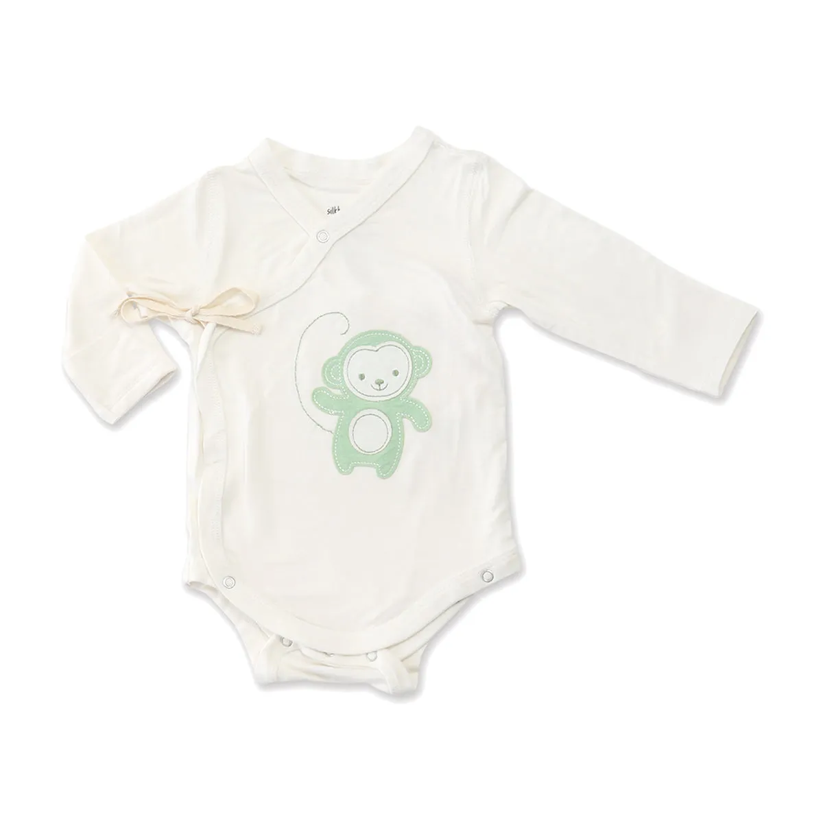 Bamboo Long Sleeve Onesie (Pistachio Monkey)