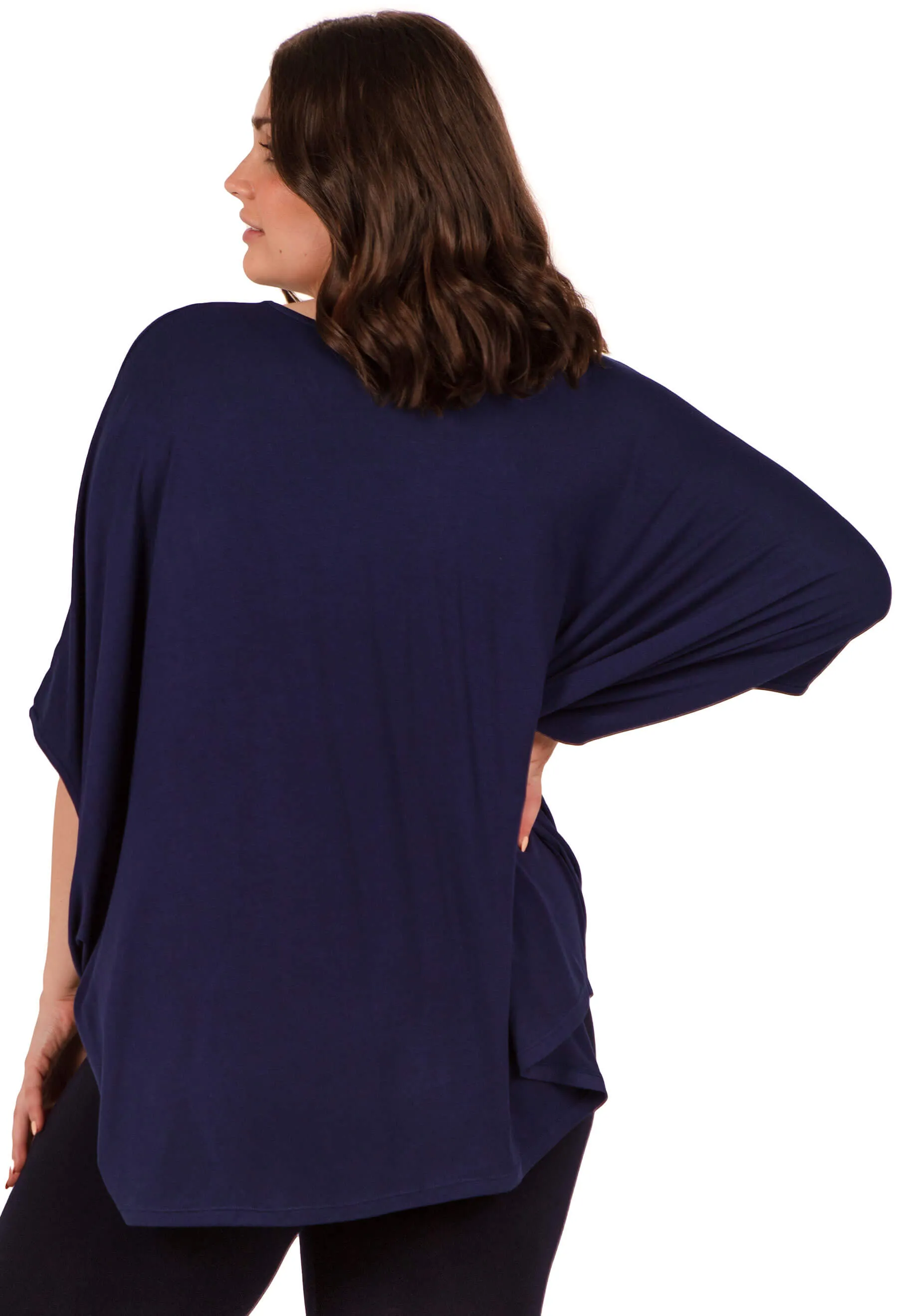 Bamboo V Neck Draped Short Sleeve Top