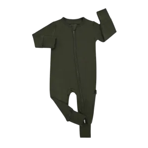 BELAN J Footless Sleeper with Fold-over Cuffs - Forest Green