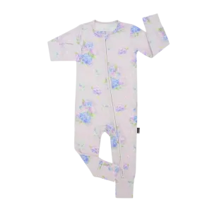 BELAN J Footless Sleeper with Fold-Over Cuffs - Hydrangeas