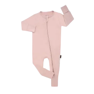 BELAN J Footless Sleeper with Fold-Over Cuffs - Rose Quartz