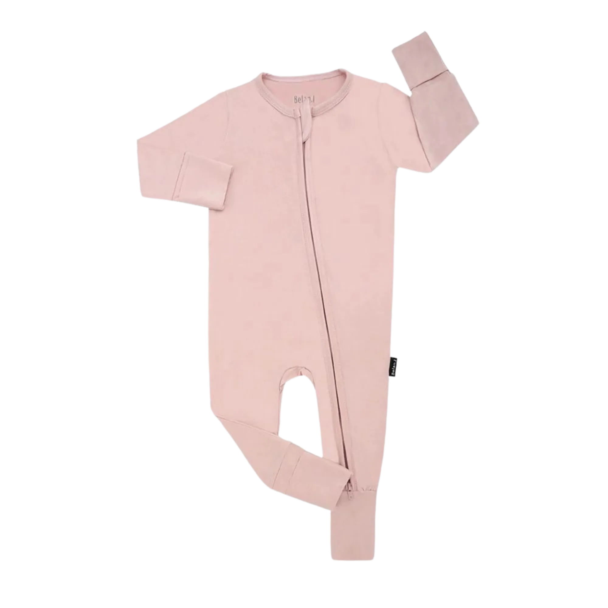 BELAN J Footless Sleeper with Fold-Over Cuffs - Rose Quartz