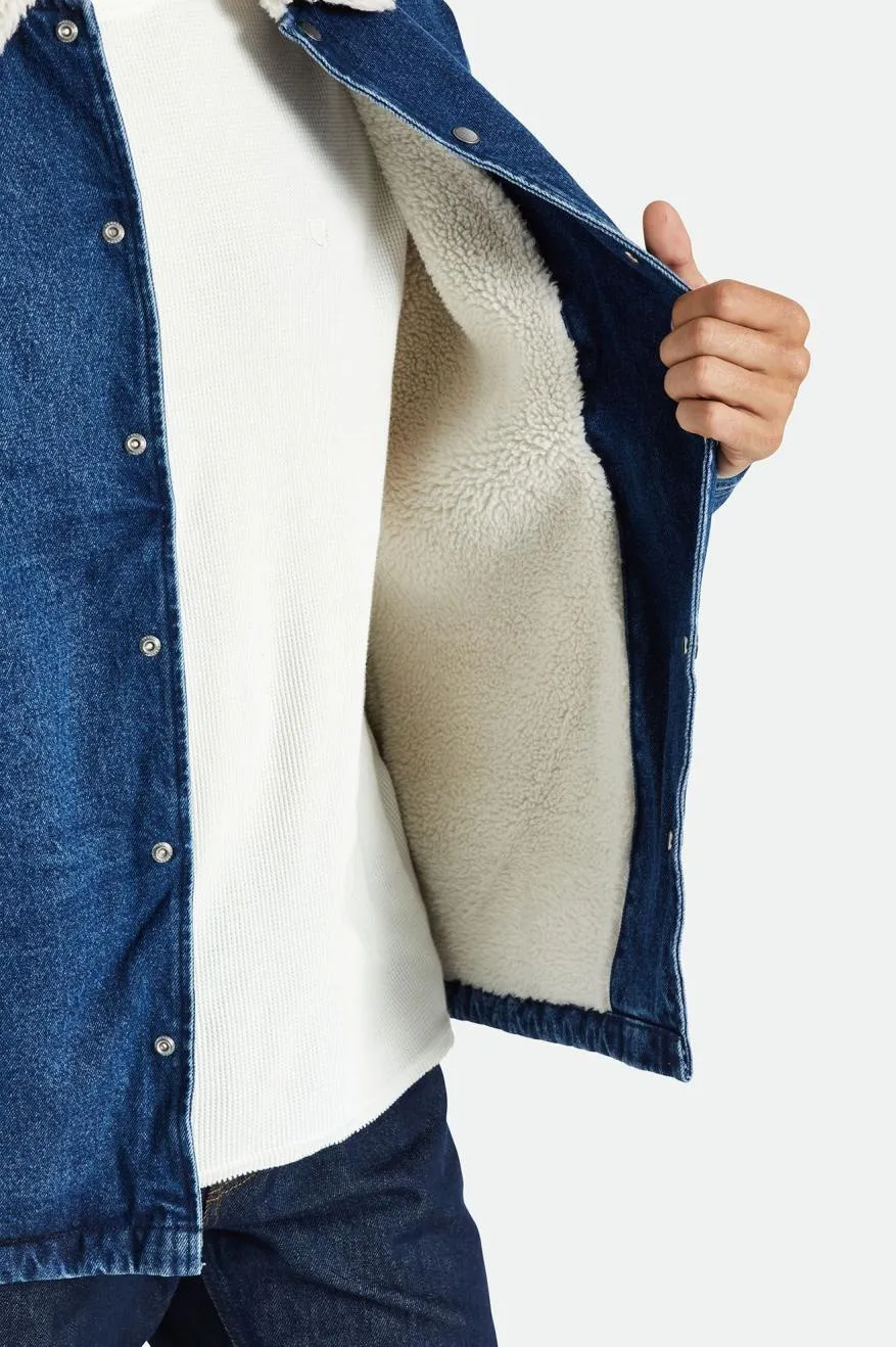 Beta Sherpa Lined Coaches Jacket - Worn Indigo