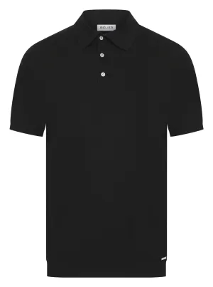 Black Button Merino Polo