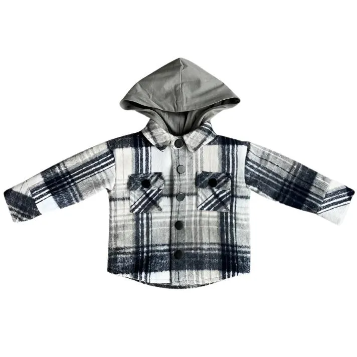 Blue / Grey Hooded Shacket