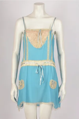 BLUE SILK SLIP