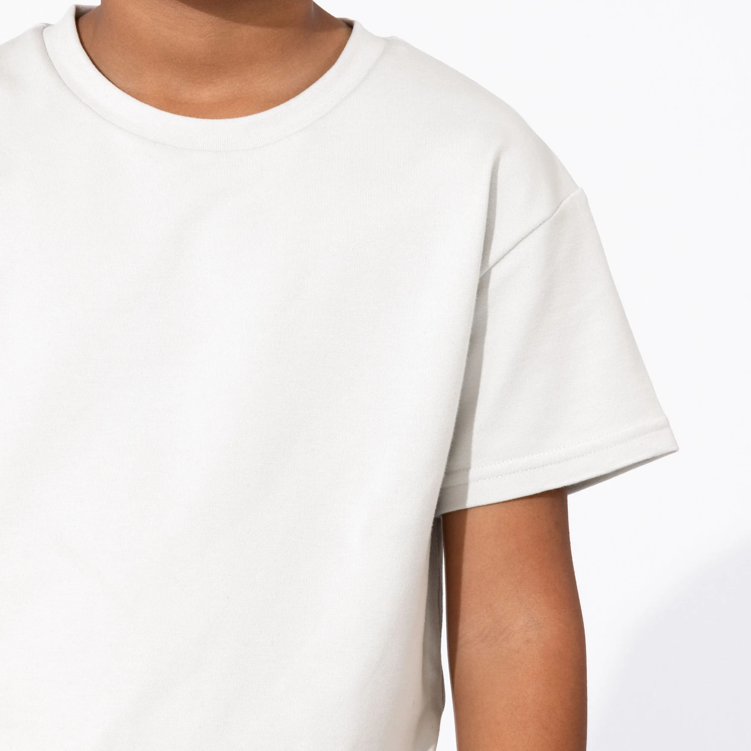 Bone White Bamboo Terry Kids Oversized T-Shirt