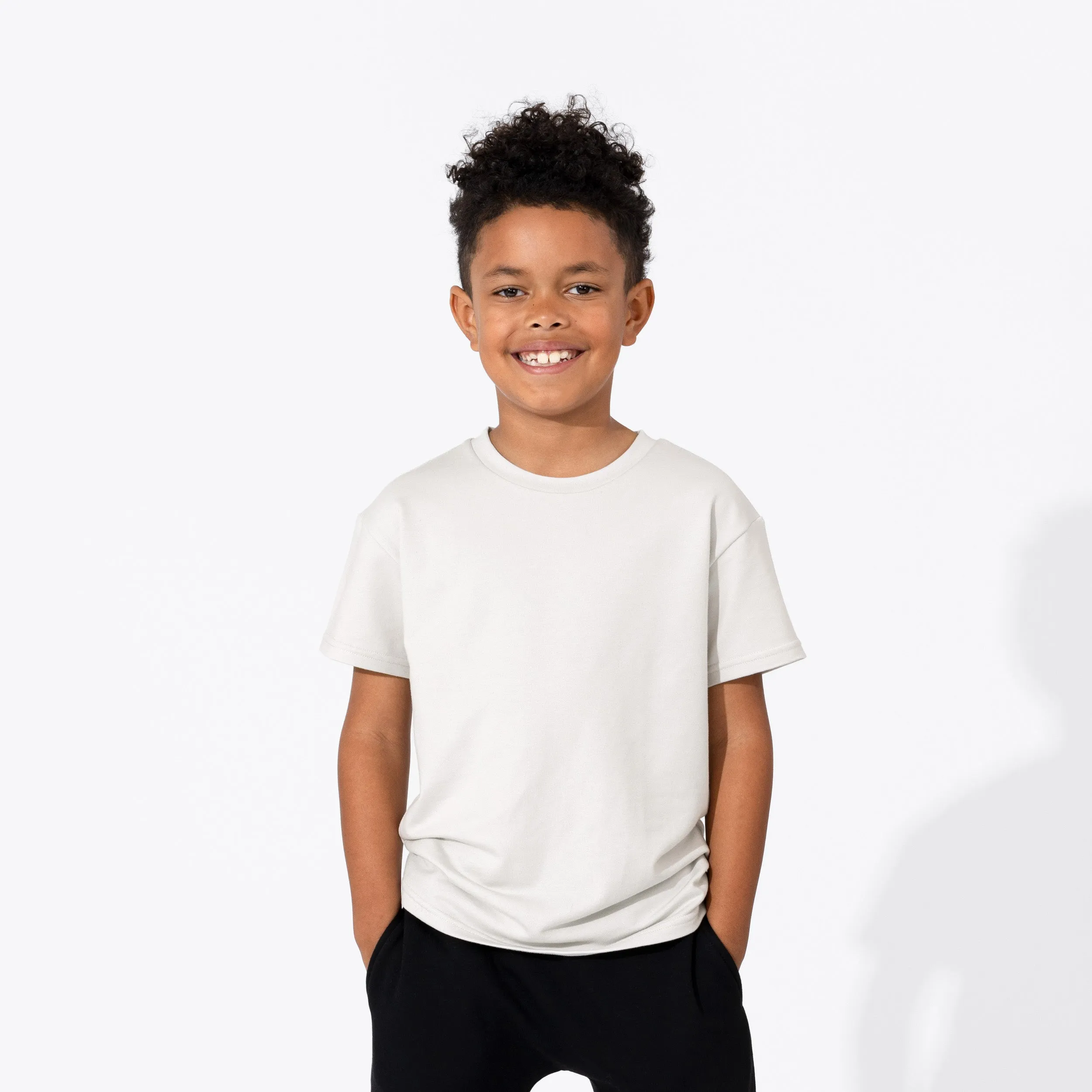 Bone White Bamboo Terry Kids Oversized T-Shirt