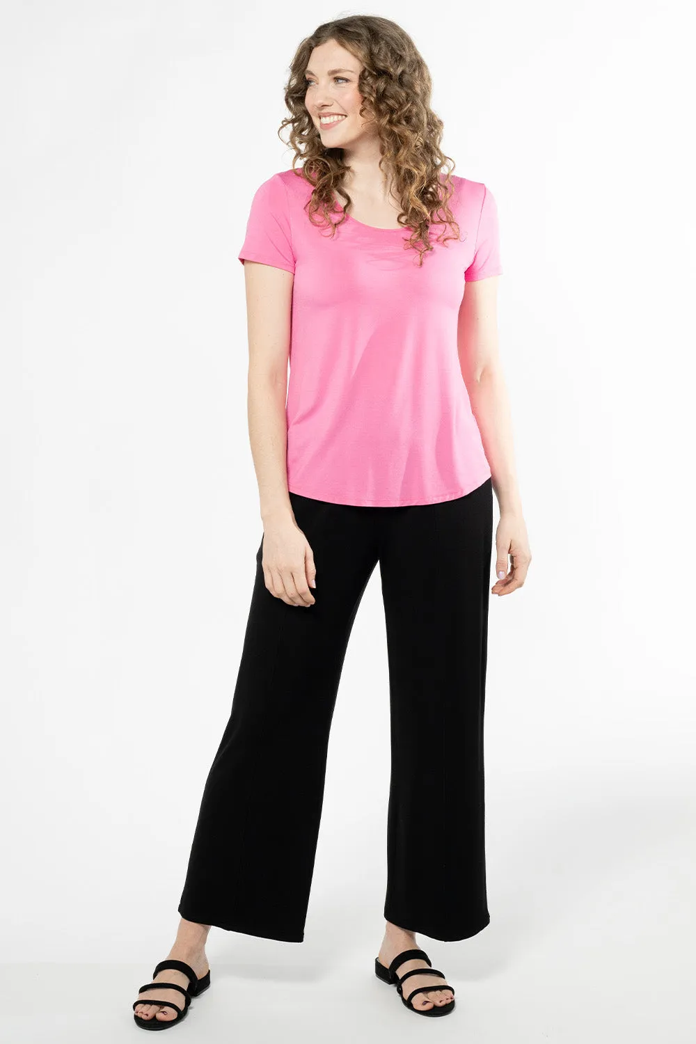 Brenda U-Neck Bamboo Tee - Wild Orchid