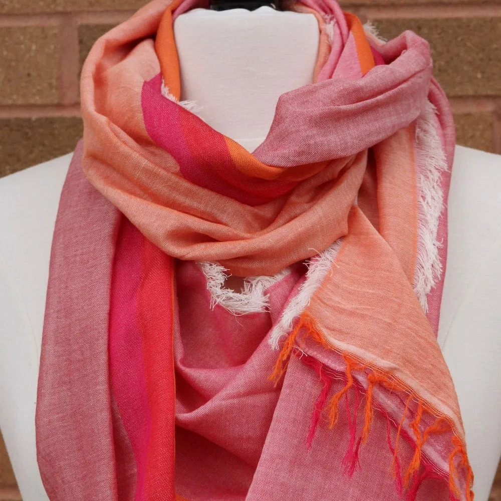 Bright Stripes Cotton Scarf