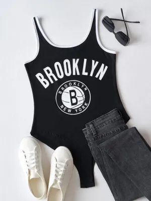 Brooklyn letter sports bodysuit