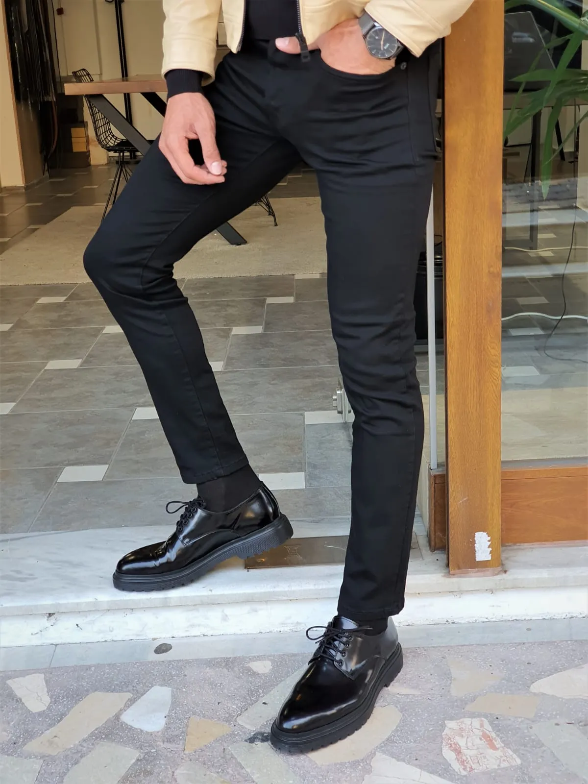 Buy Black Slim Fit Lycra Jeans by GentWith.com with Free Shipping