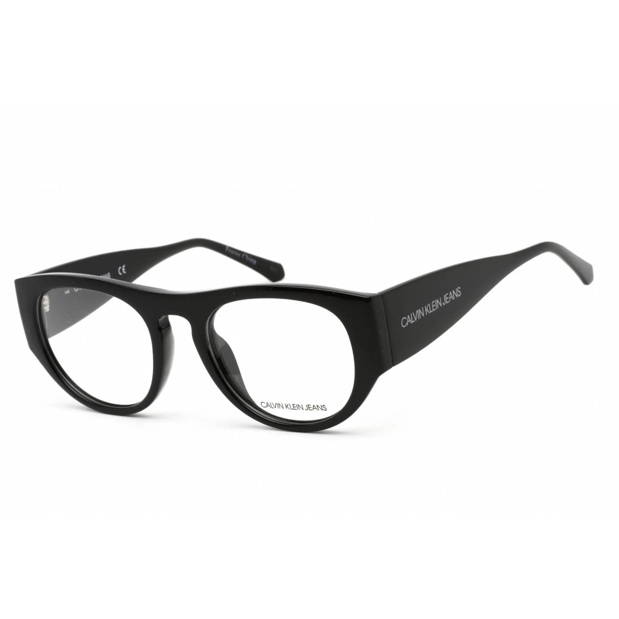 Calvin Klein Jeans Unisex Eyeglasses - Black Plastic Oval Shape Frame | CKJ19510 001