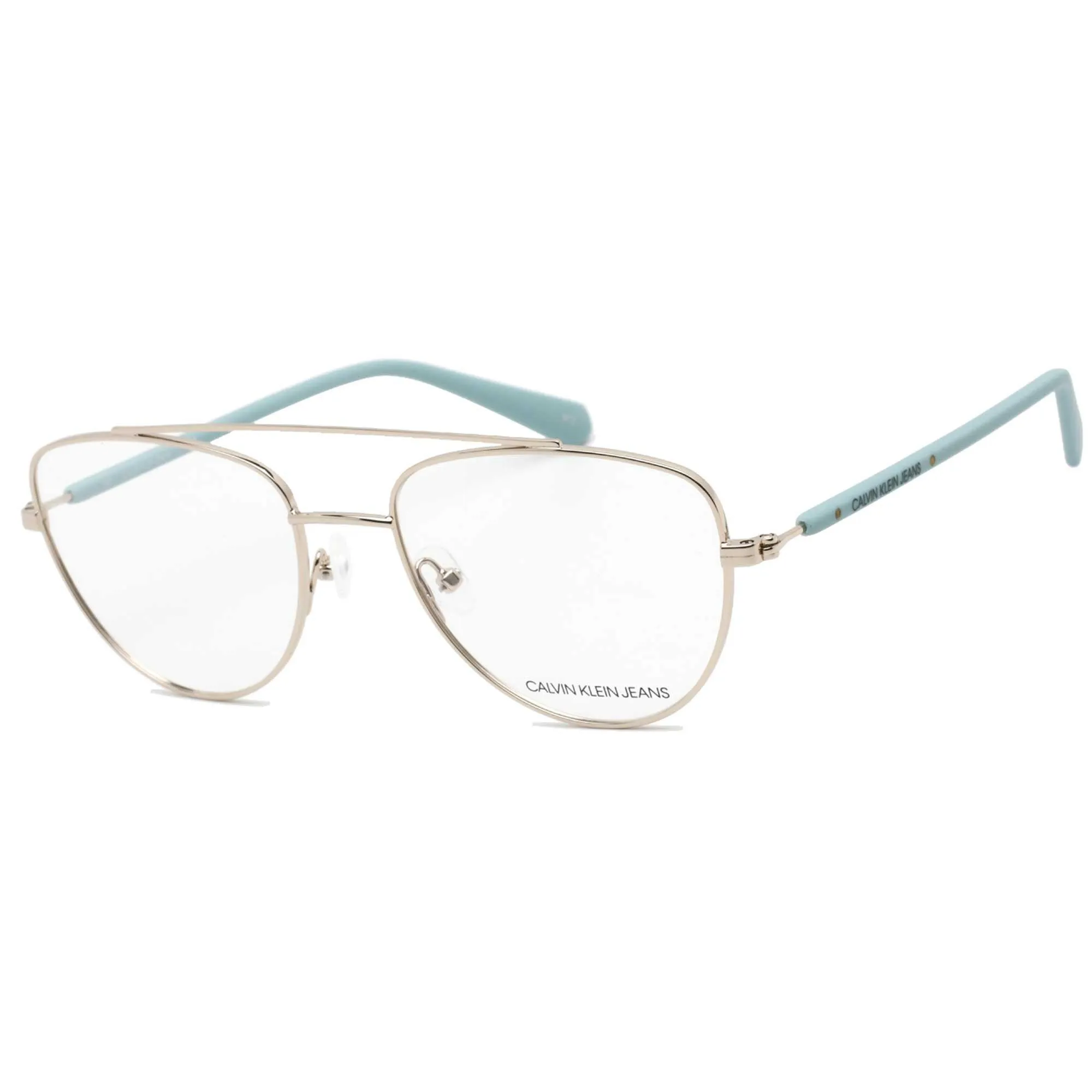 Calvin Klein Jeans Unisex Eyeglasses - Light Gold Frame Clear Lens | CKJ19308 716