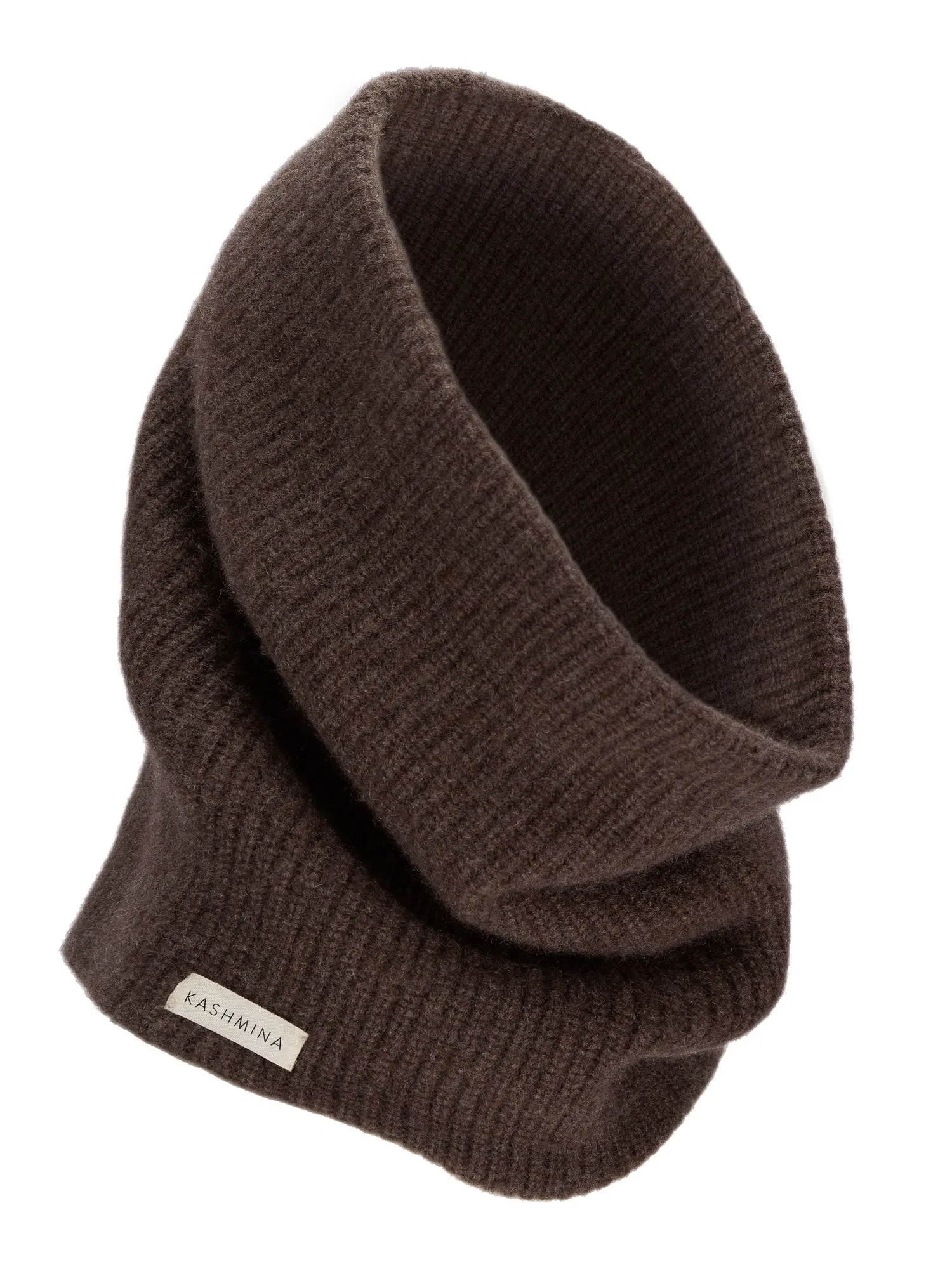 Cashmere snood "Erika" - dark brown