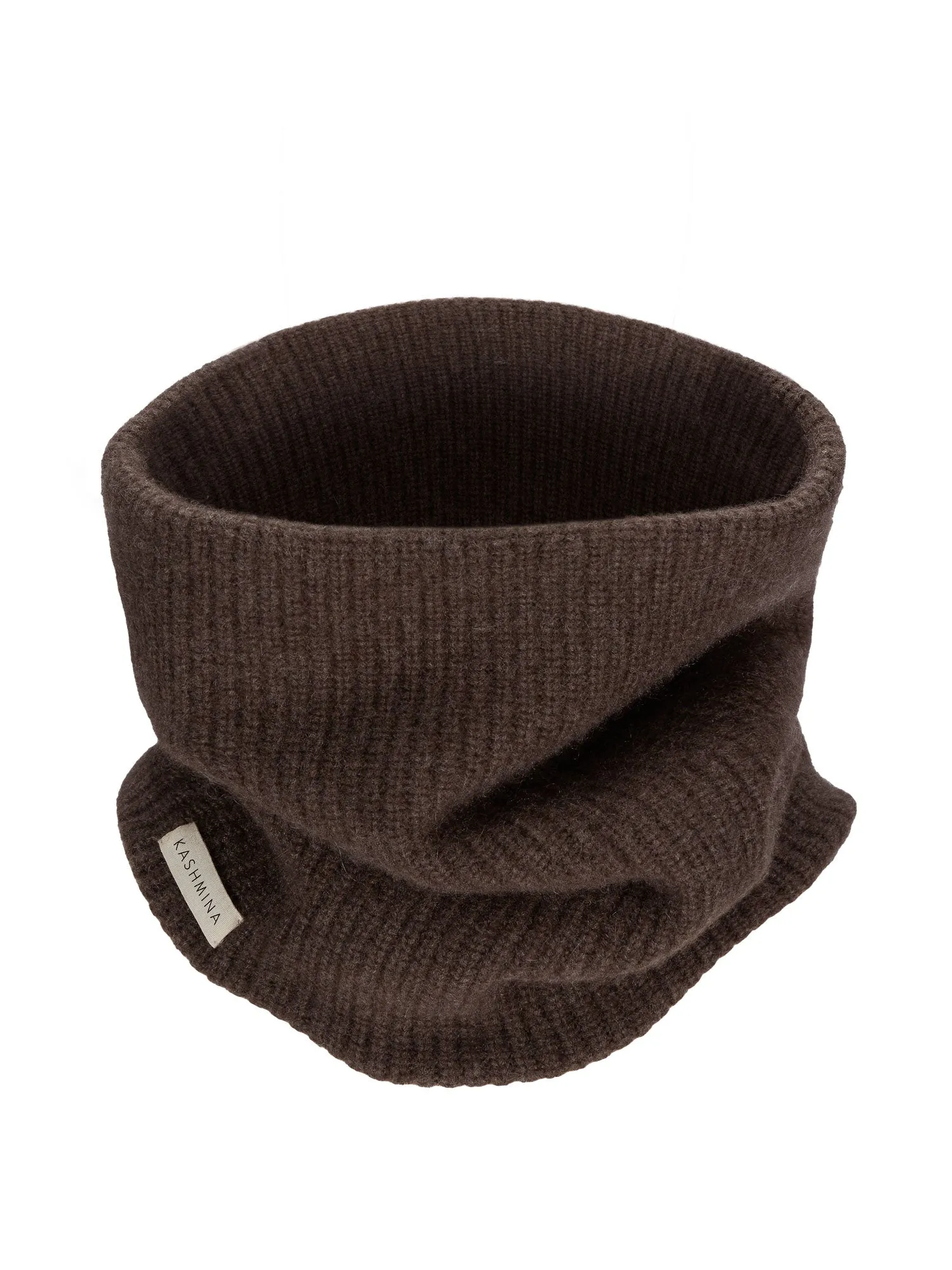 Cashmere snood "Erika" - dark brown