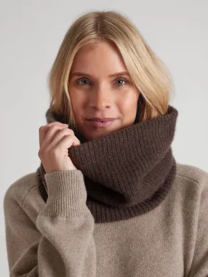 Cashmere snood "Erika" - dark brown