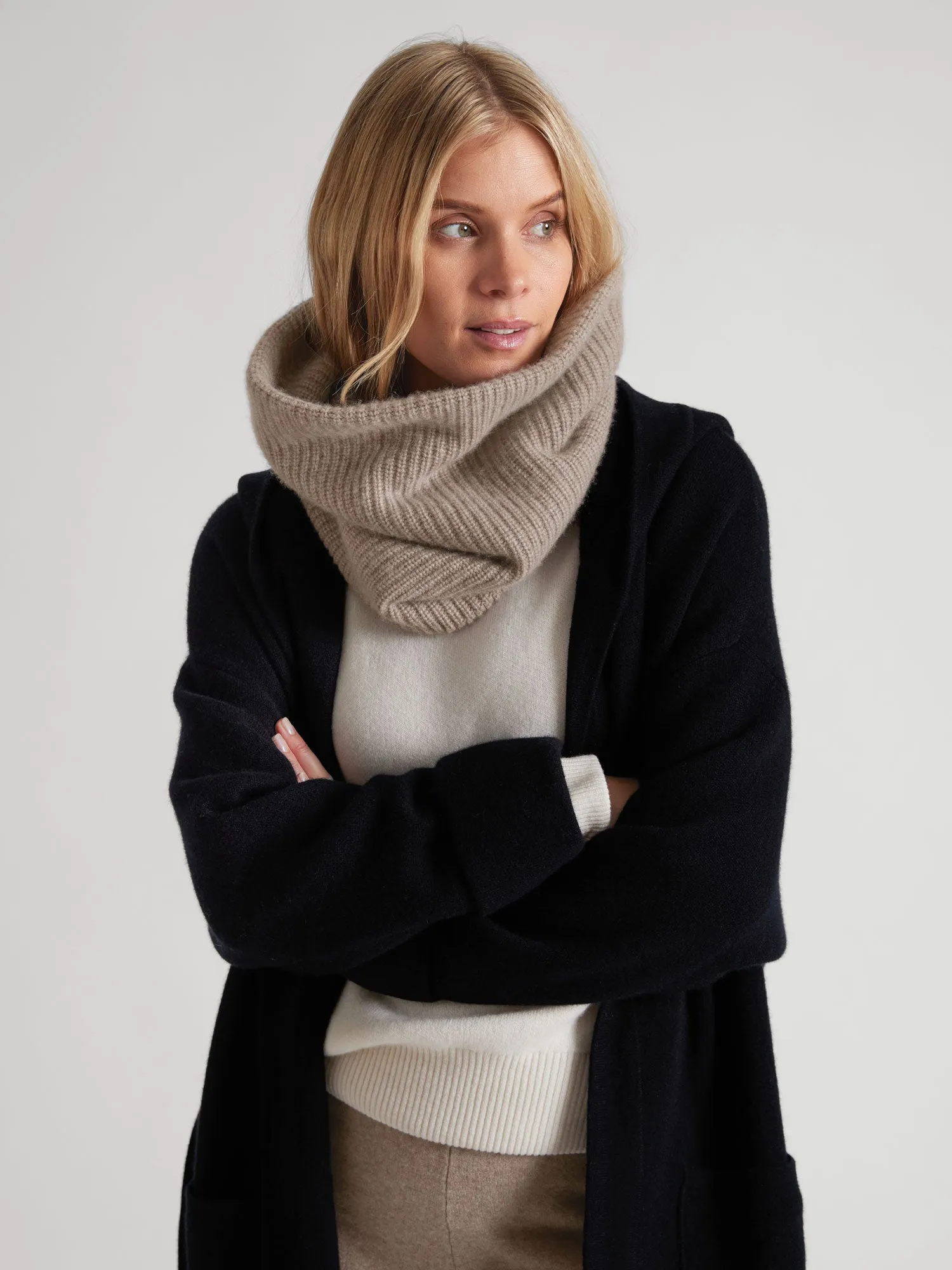 Cashmere snood "Erika" - toast