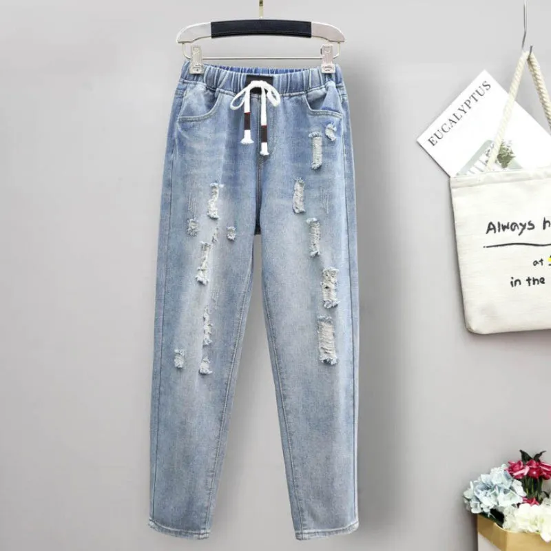 Casual Low Rise Ripped Jeans