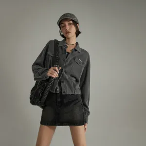 Charcoal Cropped Shacket