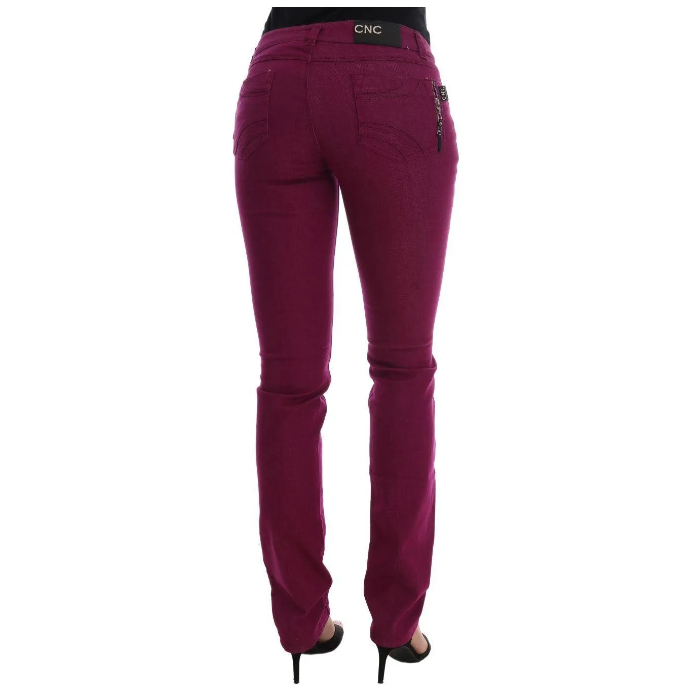 Costume National Elegant Purple Super Slim Jeans