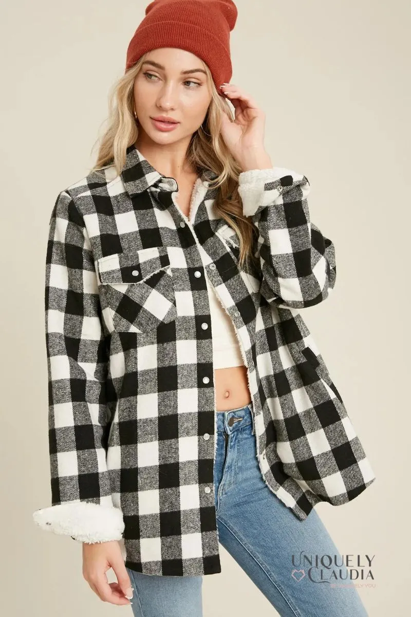 Cristal Plaid Sherpa Lined Shacket