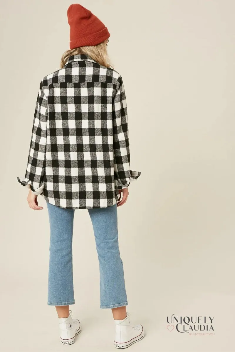 Cristal Plaid Sherpa Lined Shacket