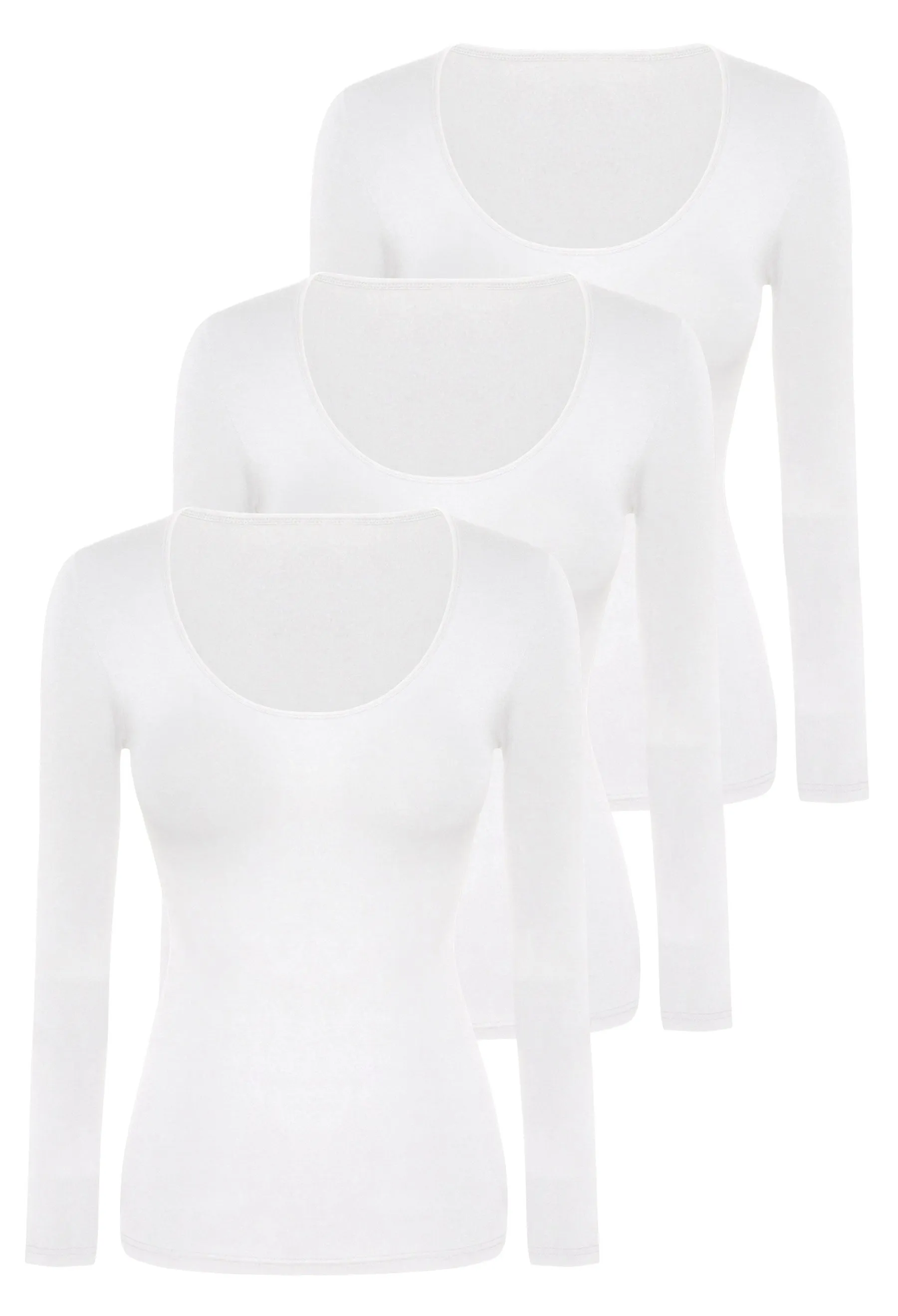 Curvy Bamboo Long Sleeve Top - 3 Pack