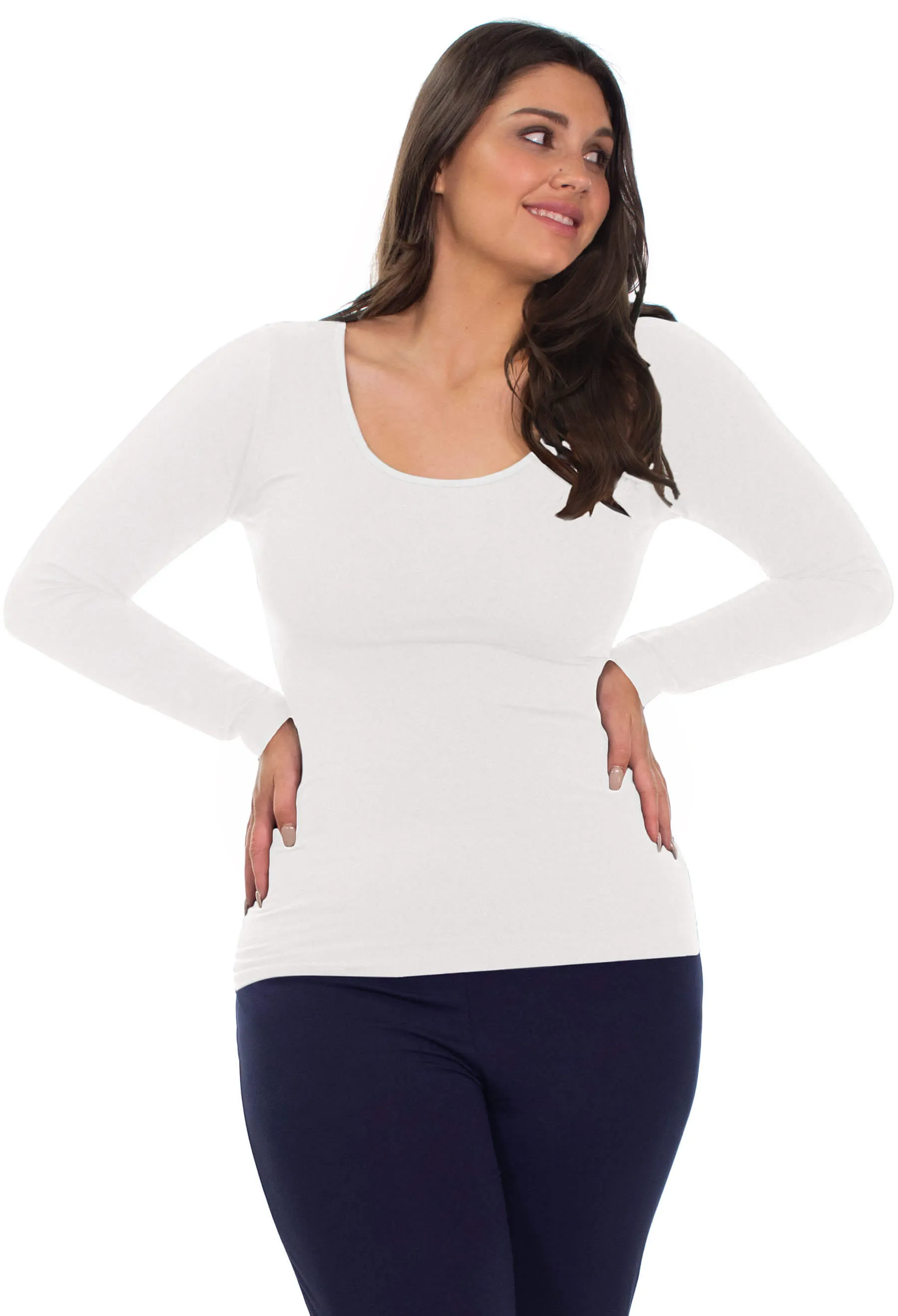 Curvy Bamboo Long Sleeve Top - 3 Pack