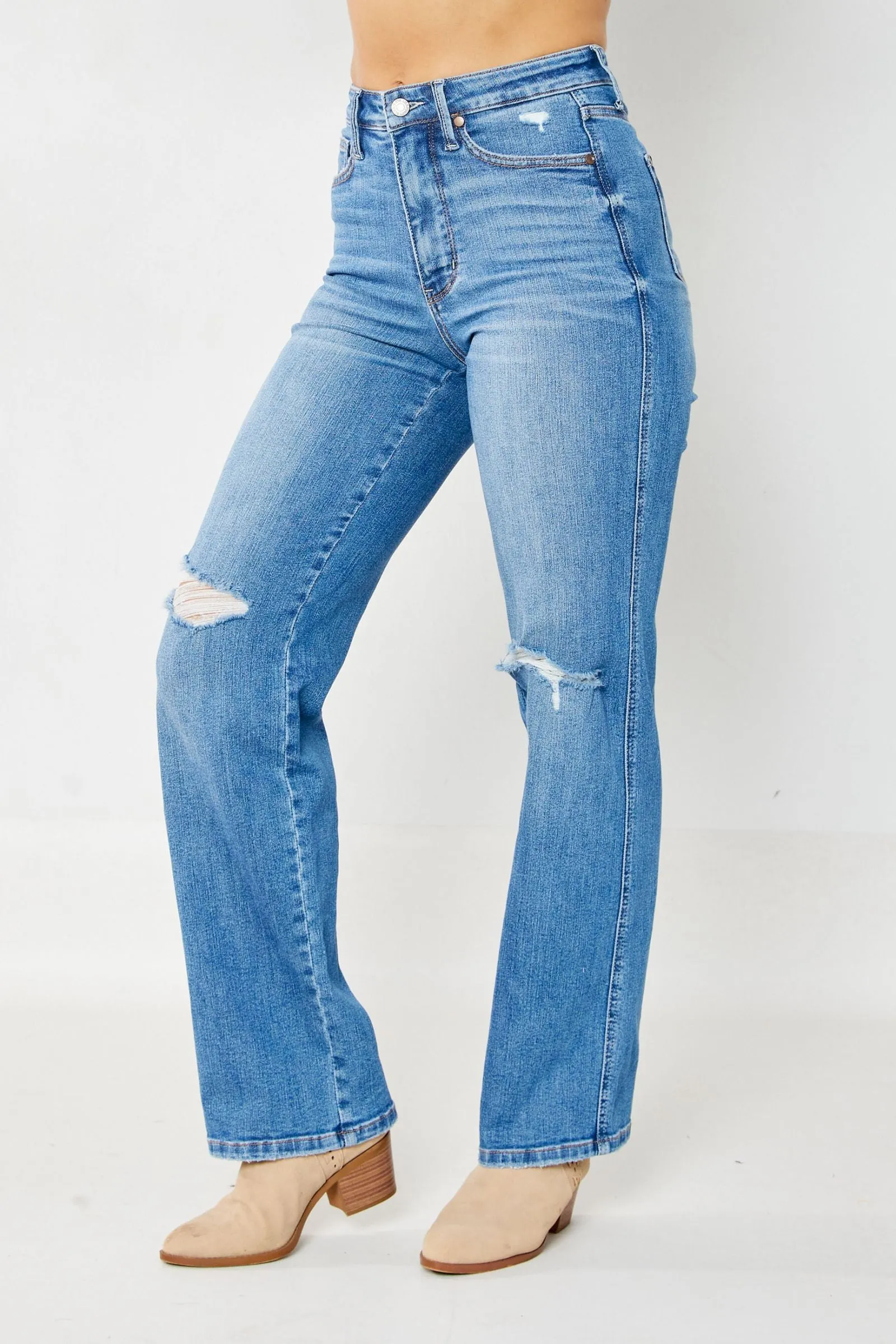 Daisy Judy Blue High Waist Tummy Control Straight Denim