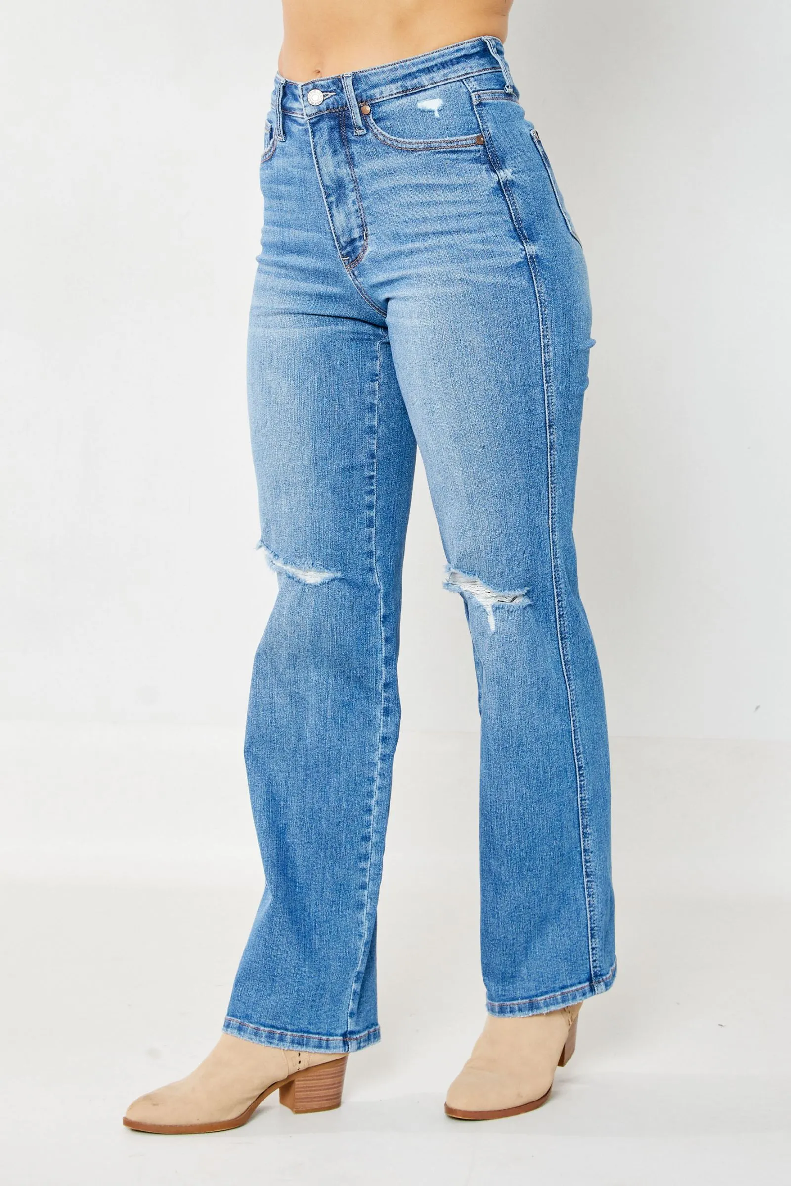 Daisy Judy Blue High Waist Tummy Control Straight Denim