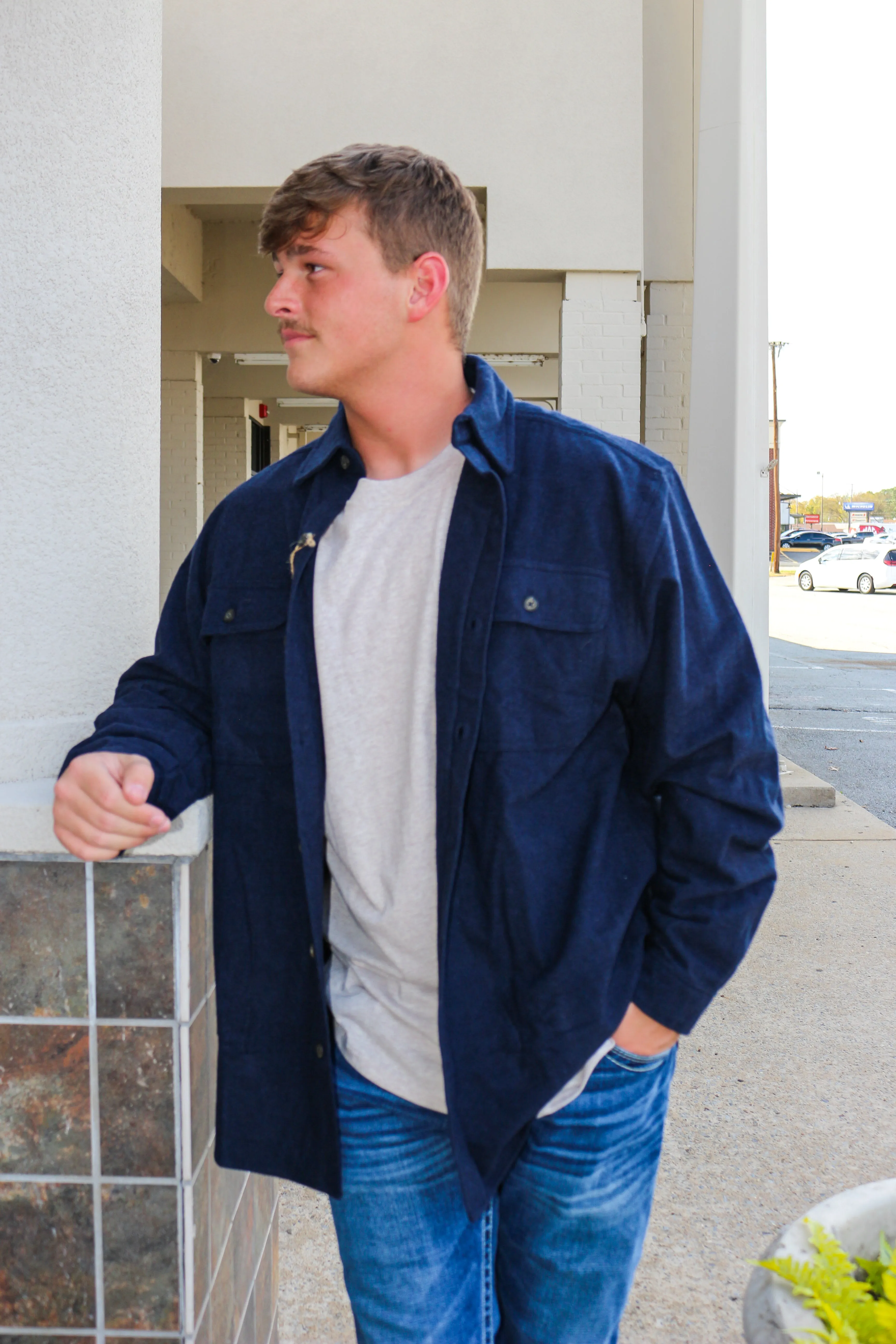 Dark Navy Blue Fleece Stillwater Shacket