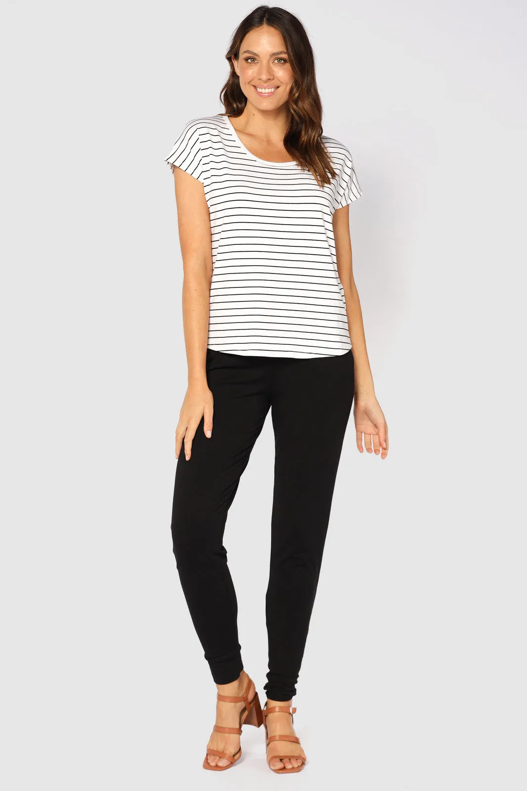 Eadie Top - White & Black Stripe